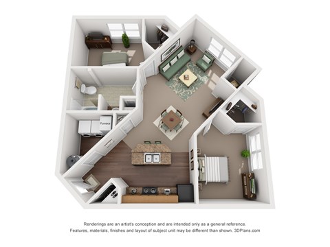 Floor plan for studio, 818 sqft